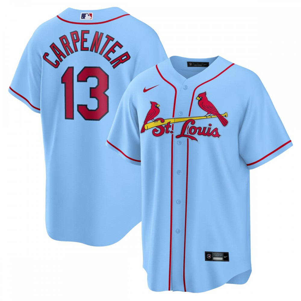 Matt Carpenter St. Louis Cardinals Alternate Replica Player Name Jersey - Light Blue-Pro Kit Vault | Brand New 26/27 Sports Jerseys